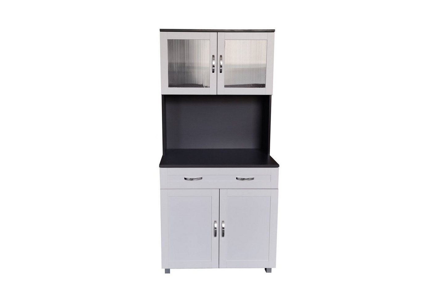 HTI-Living Hochschrank Küchenbuffet mit Glasteil Grau/Weiß Blanca (Stück, 1-St., 1 Schrank) Küchenschrank Hochschrank HTI-Living Hochschrank Küchenbuffet mit Glasteil Grau/Weiß Blanca (Stück, 1-St., 1 Schrank) Küchenschrank Hochschrank von HTI-Living