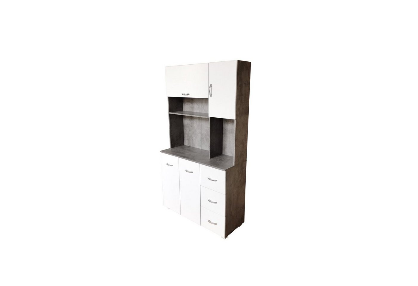 HTI-Living Hochschrank Küchenschrank Beton/Weiß Blanca (Stück, 1-St., 1 Schrank) Küchenbuffet von HTI-Living