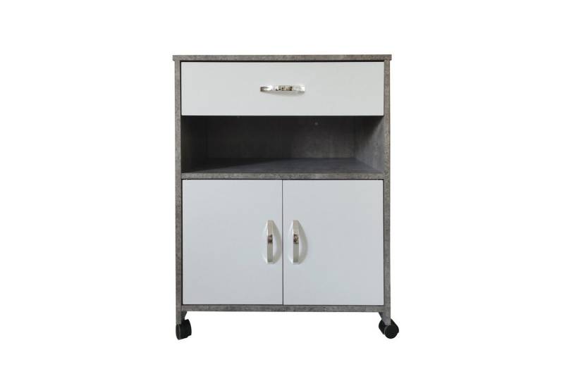 HTI-Living Hochschrank Küchenschrank Beton/Weiß Blanca (Stück, 1-St., 1 Schrank) Mehrzweckschrank Anrichte von HTI-Living