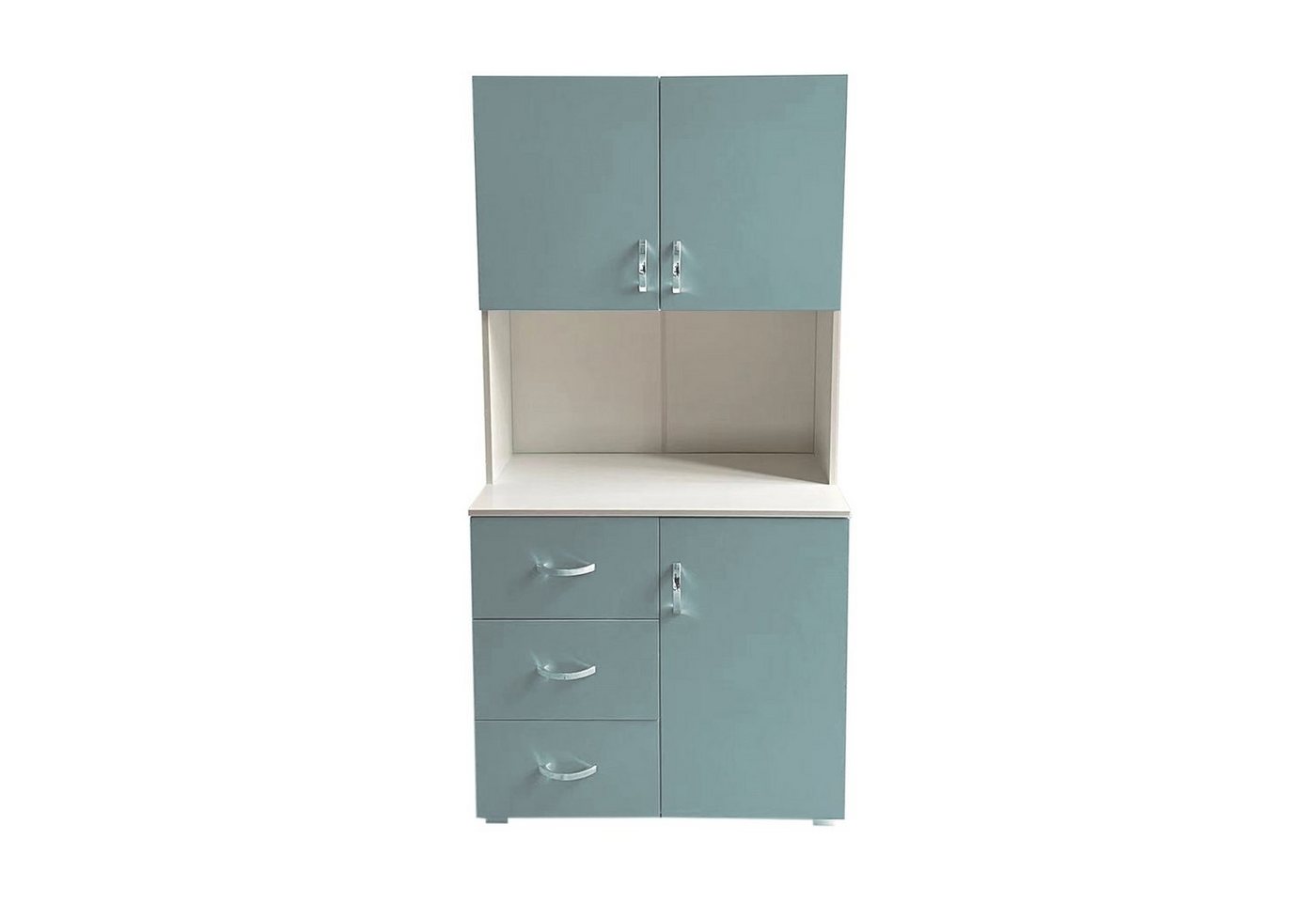 HTI-Living Kinderkleiderschrank Kinderzimmerschrank Hellblau Weiß (Stück, 1-St., 1 Schrank) Kleiderschrank Bücherregal 6 Regalfächer 3 Schubladen von HTI-Living