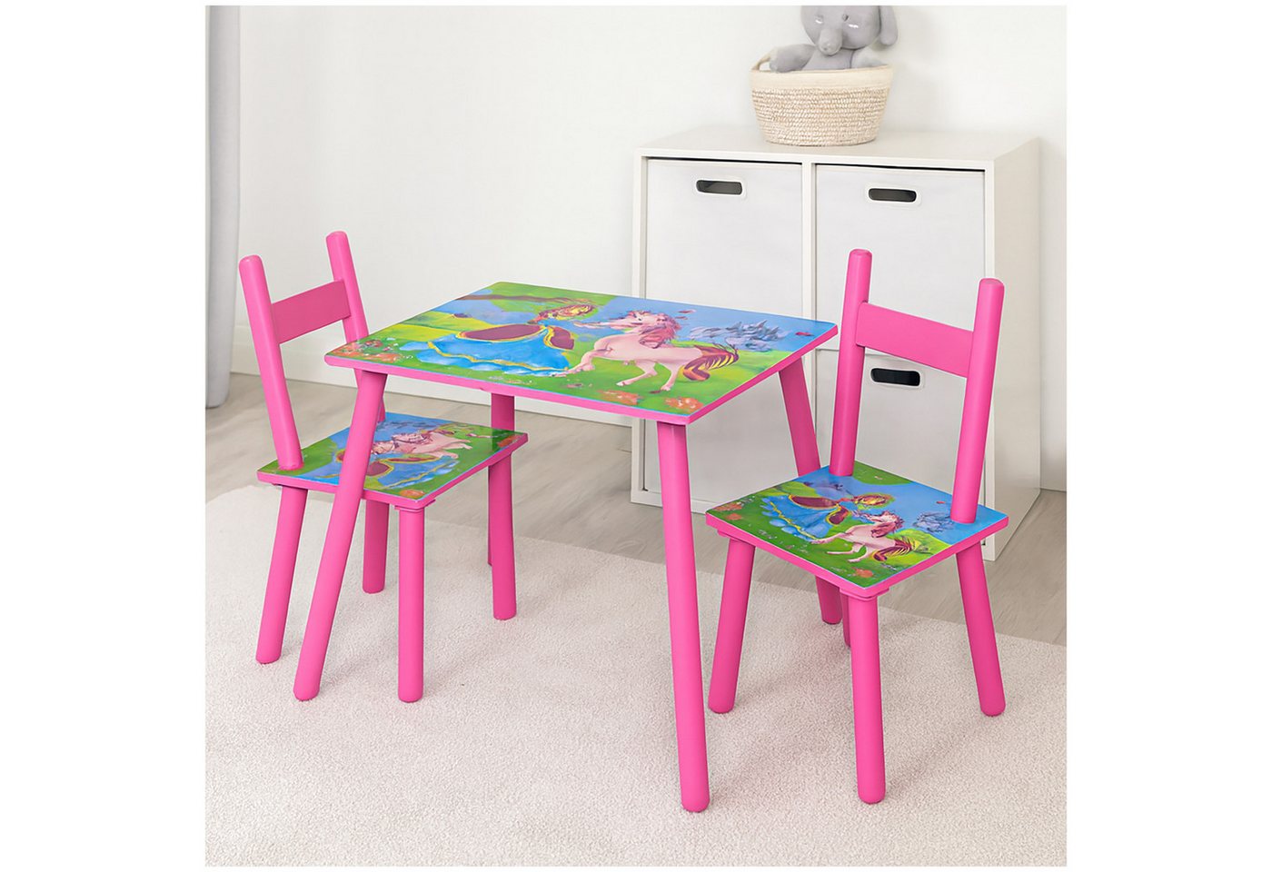 HTI-Living Kindersitzgruppe Kindertischgruppe mit Einhorn-Motiv, (Set, 1-tlg., 1 Kindertischgruppe), Kindertisch Kinderstuhl Kindermöbel von HTI-Living