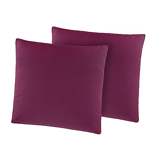 HTI-Living Kissenhüllen 2er Set 40 x 40 cm Mikrofaser Dekokissen Zierkissen Sofakissen Beere von HTI-Living