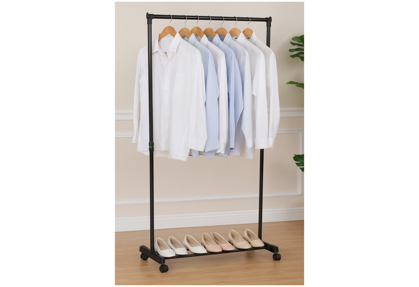 HTI-Living Kleiderständer Praktischer Garderobenständer, (Stück, 1 St., 1 Kleiderständer), Kleiderständer Schuhablage von HTI-Living