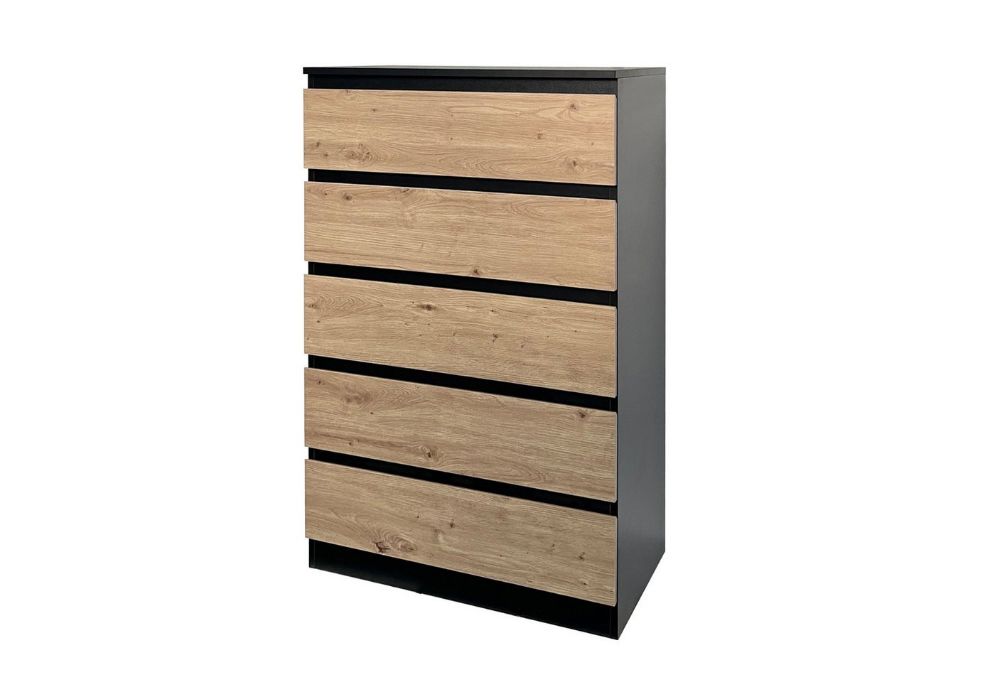 HTI-Living Kommode Kommode 5 Schubladen Thekla Schwarz-Artisaneiche (Stück, 1 St., 1 Kommode), Sideboard von HTI-Living