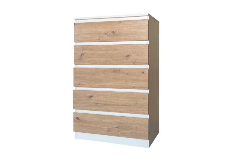 HTI-Living Kommode Kommode 5 Schubladen Thekla Weiß-Artisaneiche (Stück, 1 St., 1 Kommode), Sideboard von HTI-Living