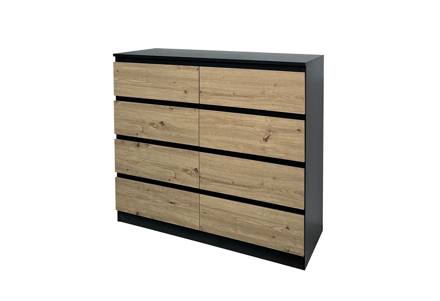 HTI-Living Kommode Kommode 8 Schubladen Thekla Schwarz-Artisaneiche (Stück, 1 St., 1 Kommode), Sideboard von HTI-Living