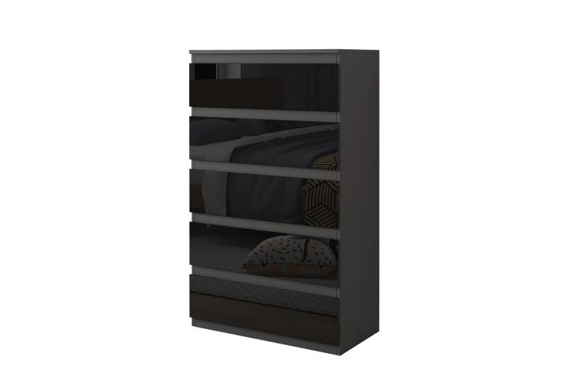 HTI-Living Kommode Kommode Kenji 5 Schubladen Hochglanz Schwarz (Stück, 1 St., 1 Kommode), Sideboard von HTI-Living