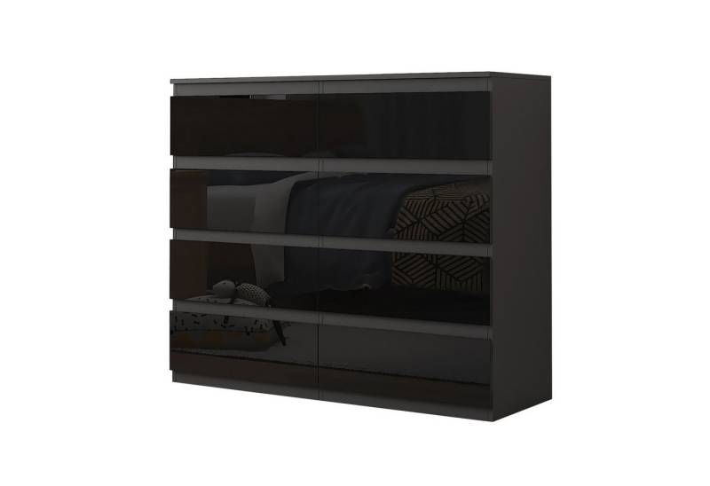 HTI-Living Kommode Kommode Kenji 8 Schubladen Hochglanz Schwarz (Stück, 1 St., 1 Kommode), Sideboard von HTI-Living