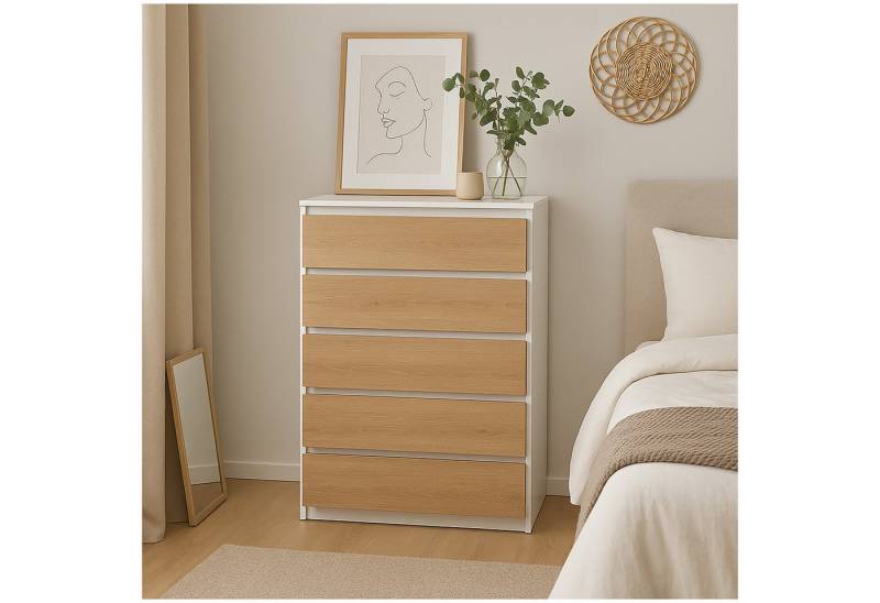 HTI-Living Kommode Kommode Weiß-Artisaneiche (Stück, 1 St., 1 Kommode ohne Dekoration), Sideboard von HTI-Living