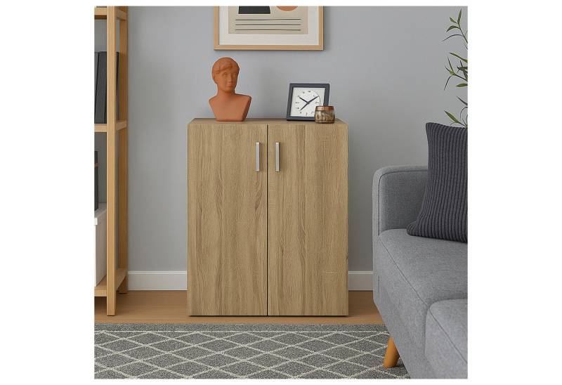 HTI-Living Mehrzweckschrank Kommode mit 2 Regalfächern Nina Sonoma (Stück, 1-St., 1 Kommode) Schrank Anrichte Sideboard von HTI-Living