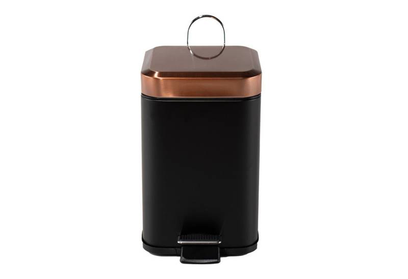 HTI-Living Kosmetikeimer Treteimer eckig Jannik 3 Liter Schwarz Kupfer, Mülleimer Kosmetikeimer mit Soft-Close-Deckel von HTI-Living