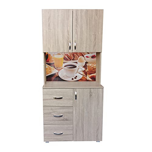 HTI-Living Küchenbuffet 3 Schubladen Blanca Bistro Küchenschrank Hochschrank Sonoma von HTI-Living