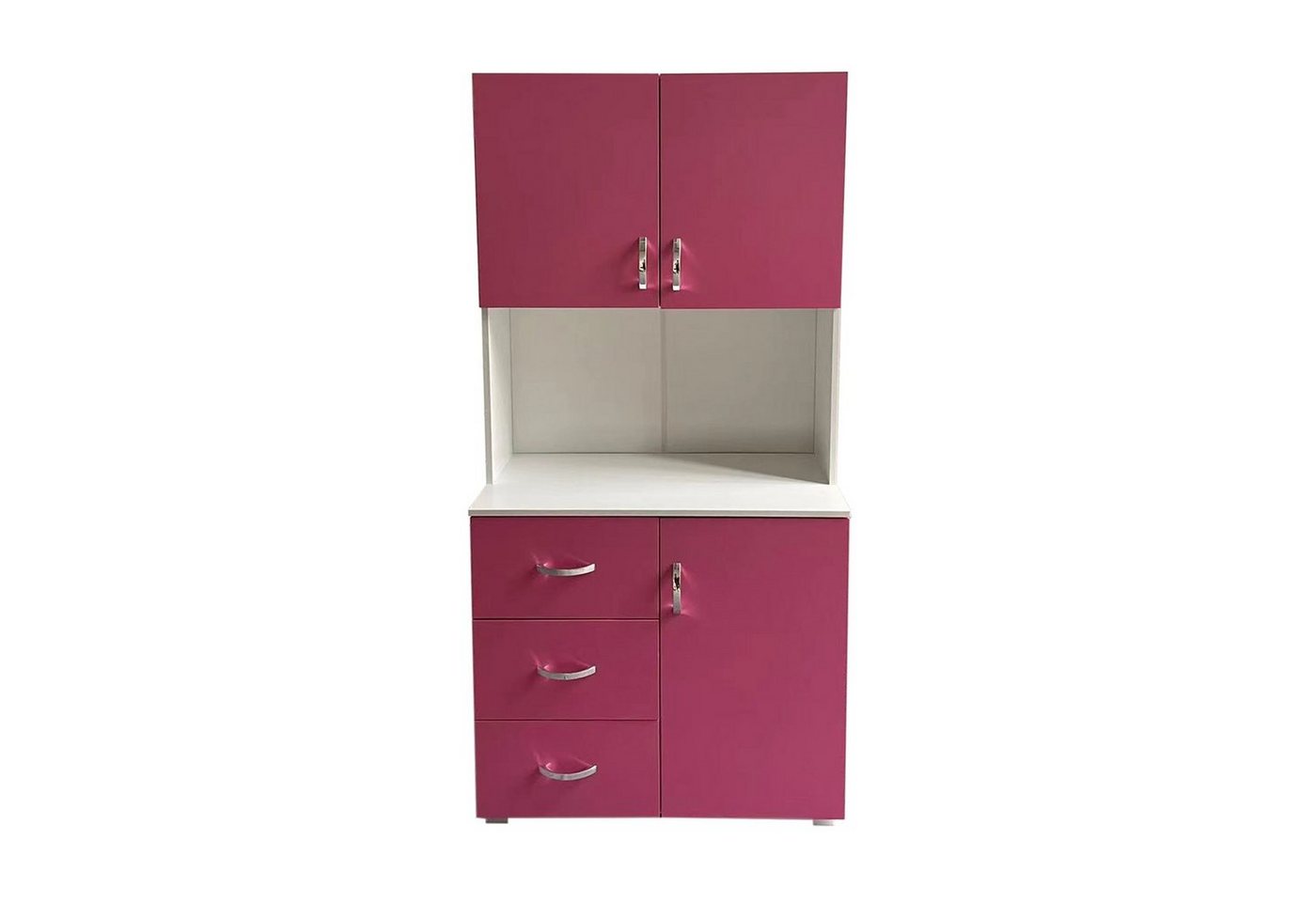 HTI-Living Küchenbuffet Küchenschrank Blanca Pink Weiß (Stück, 1-St., 1 Schrank) Küchenbuffet 6 Regalfächer 3 Schubladen von HTI-Living