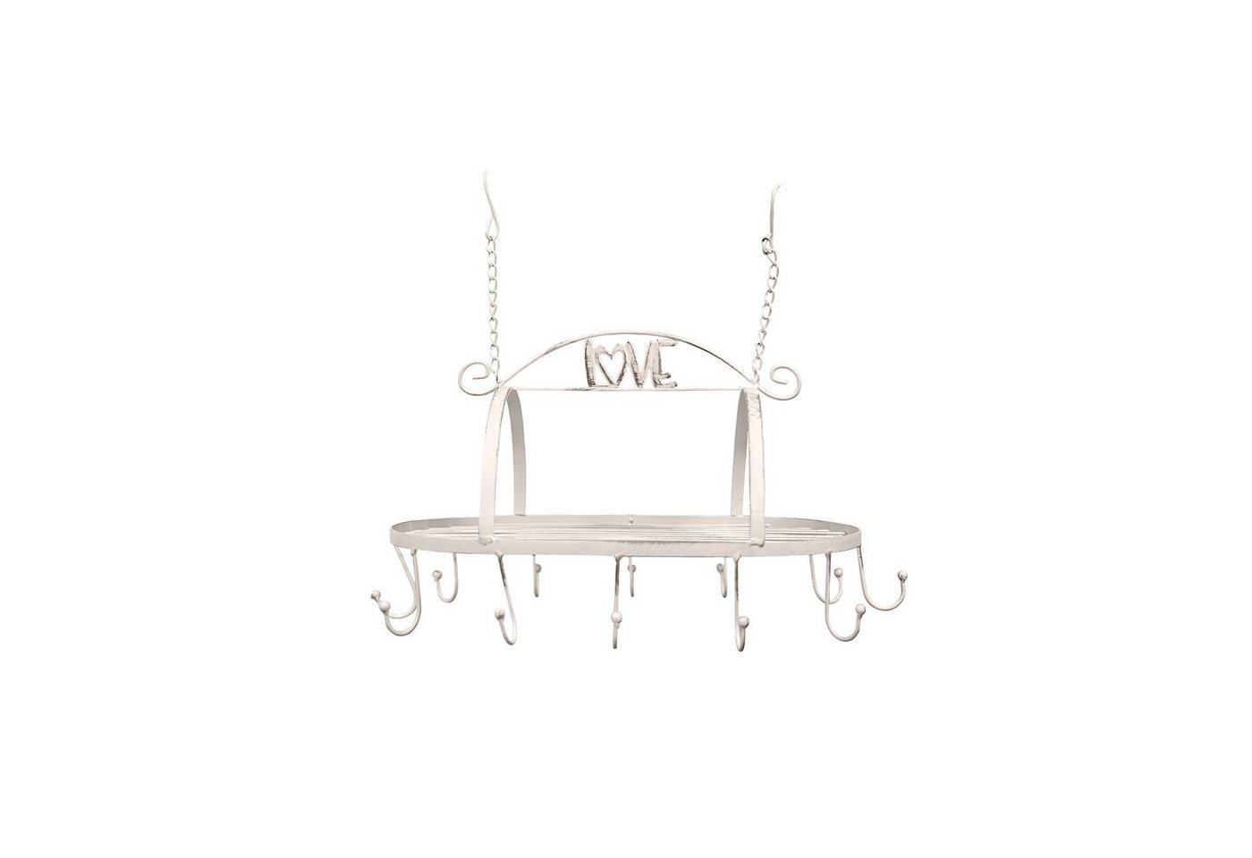 HTI-Living Küchenregal Hängeregal im Shabby Look Jardin, Stück, Metallregal Topfhänger von HTI-Living