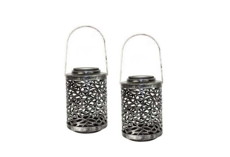 HTI-Living LED Laterne Solarlaterne Mosaik 2er Set Luna, Ein-/Ausschalter, LED fest integriert, Solarleuchte Gartenleuchte von HTI-Living