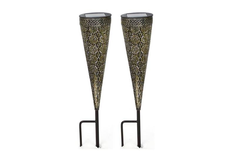 HTI-Living LED Solarleuchte Solarstecker Petal 2er Set Luna, Gartenstecker Solarleuchte von HTI-Living