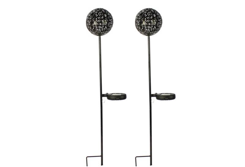 HTI-Living LED Solarleuchte Solarlampe Luna 2er Set Flower Braun, LED, Solarleuchte Gartenleuchte von HTI-Living