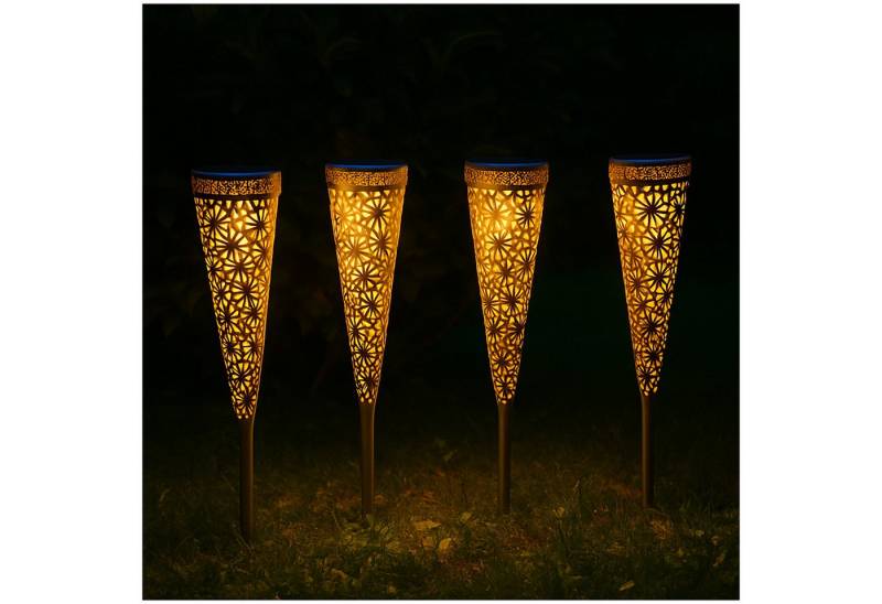 HTI-Living LED Solarleuchte Solarlaterne Petal, 4er Set Luna, Gartenstecker, Solarlicht von HTI-Living