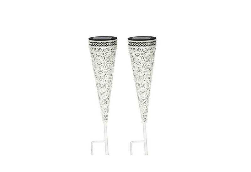 HTI-Living LED Solarleuchte Solarlaterne Petal 2er Set Luna Creme, LED, Solarleuchte Gartenleuchte von HTI-Living