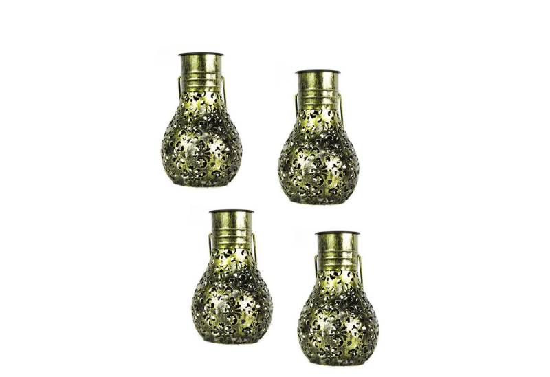 HTI-Living LED Solarleuchte Solarleuchte Luna 4er Set Blüten Bronze, LED, Solarleuchte Gartenleuchte von HTI-Living