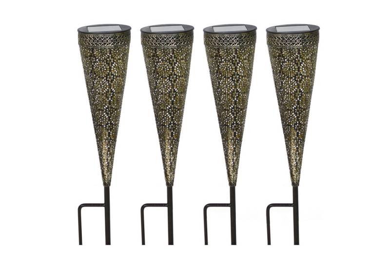 HTI-Living LED Solarleuchte Solarstecker Petal 4er Set Luna, Gartenstecker Solarleuchte von HTI-Living