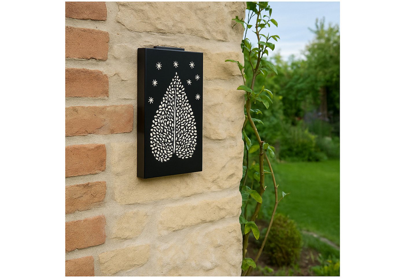 HTI-Living LED Solarleuchte Wandleuchte aus Metall, LED, warmweiß, Gartenleuchte Solarleuchte von HTI-Living