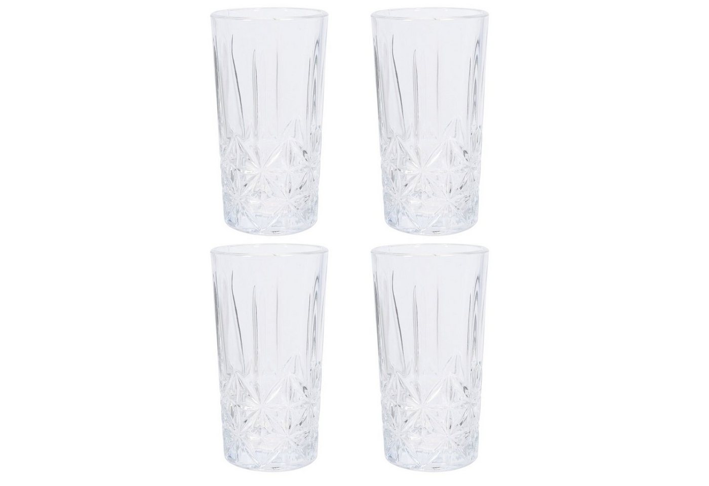 HTI-Living Longdrinkglas Tringläser-Set 260 ml, 4 Stück geschliffen, Glas, Longdrinkglas von HTI-Living