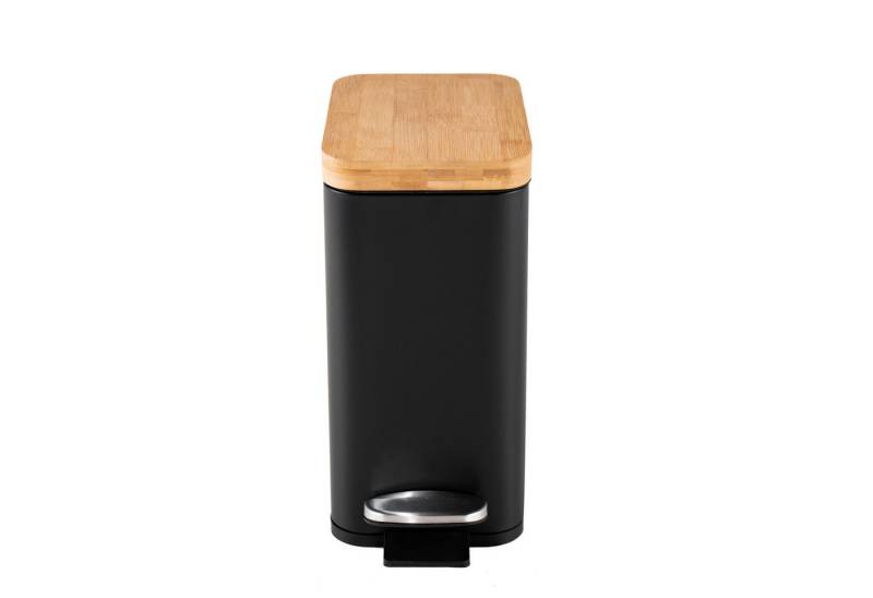 HTI-Living Mülleimer Abfalleimer 5 Liter Schwarz/Natur Modern, Holzdeckel mit Soft-Close-Funktion von HTI-Living