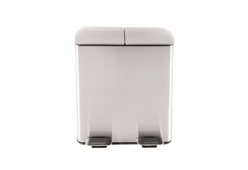 HTI-Living Mülltrennsystem Mülleimer mit 2 Kammern Jannik 40 Liter Silber, Mülltrennsystem Edelstahl von HTI-Living
