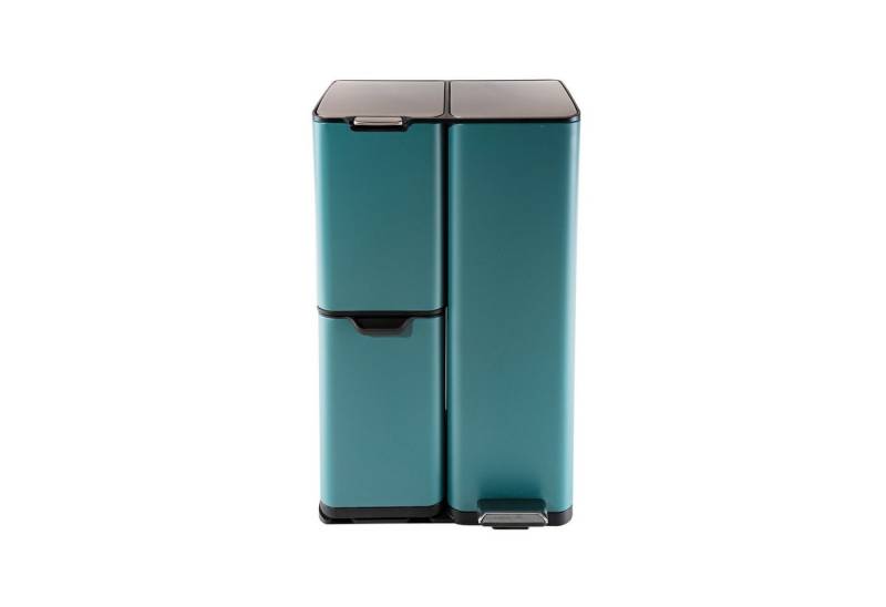 HTI-Living Mülltrennsystem Mülltrennsystem Jannik 60 Liter Türkis, Mülleimer Edelstahl mit 3 Behältern von HTI-Living