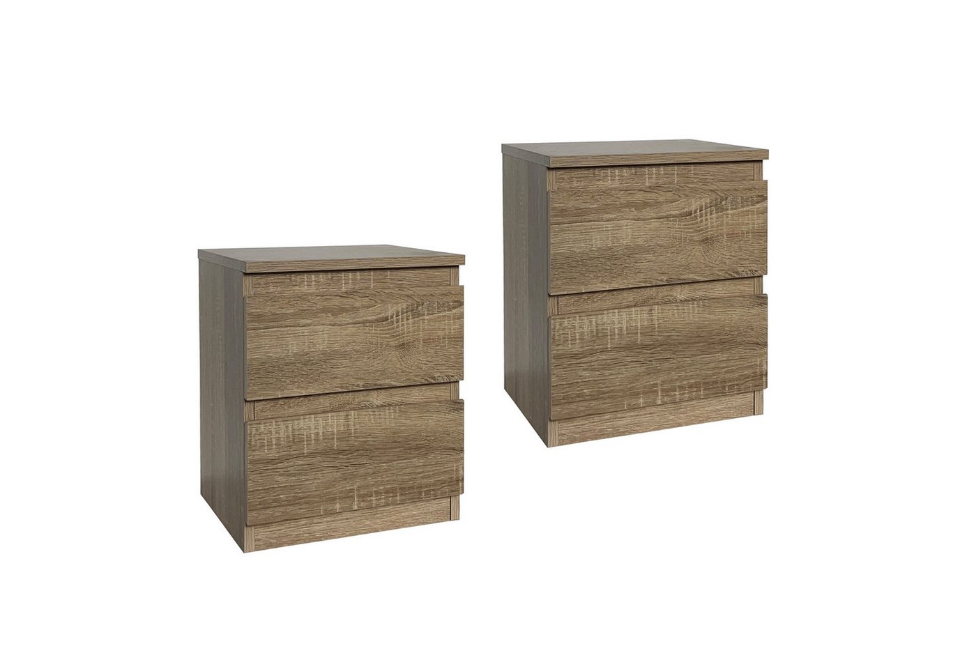 HTI-Living Nachtkommode Nachtkommode 2 Schubladen Thekla Sonoma 2er-Set (Set, 2 St., 2 Nachtkommoden), Nachtschrank Nachttisch von HTI-Living