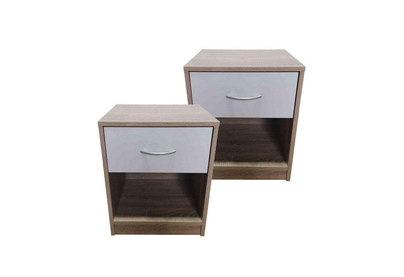 HTI-Living Nachtschrank Nachtschrank 2er-Set Nina Sonoma Weiß (Set, 2-St., 2 Nachtschränke) Nachttisch Nachtkommode von HTI-Living
