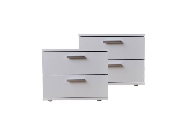 HTI-Living Nachtschrank Nachtschrank 2er Set Weiß Nina (Set, 2-St., 2 Nachtschränke) Nachttisch Nachtkommode Nachtkonsole von HTI-Living