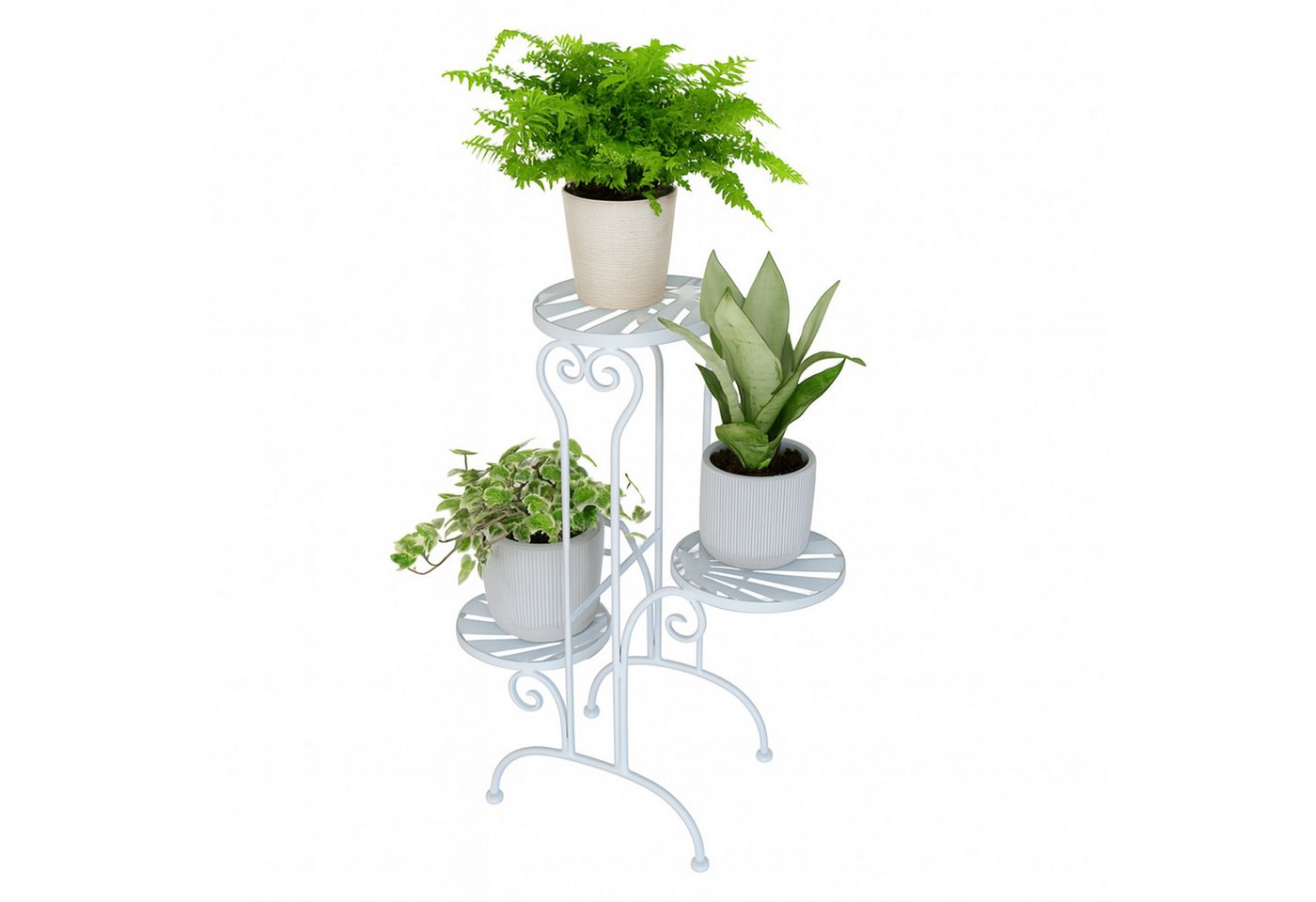 HTI-Living Pflanzentreppe Blumenständer mit 3 Etagen (Stück, 1 St., 1 Blumenständer ohne Dekoration), Pflanzenhocker Metall nostalgisch von HTI-Living