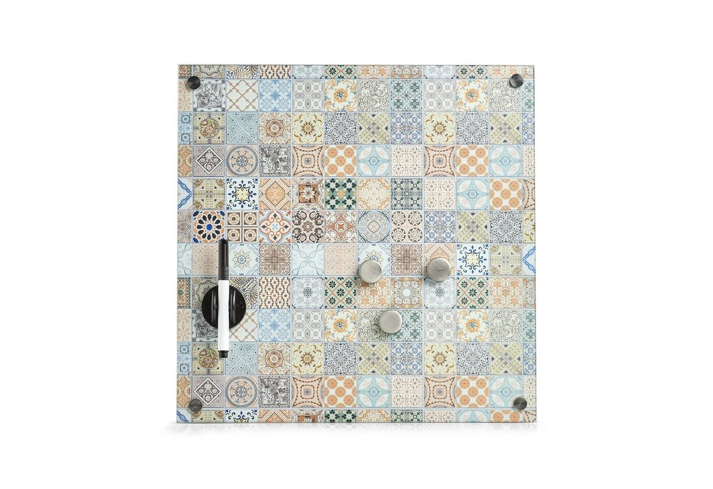 HTI-Living Memoboard Memoboard aus Glas Mosaik, (1-tlg., 1 Tafel, 3 Magnete), Magnettafel von HTI-Living