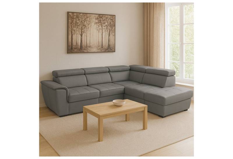 HTI-Living Polsterecke Couch Sandy mit Ottomane rechts Grau, Stück 1 Teile, Polsterecke mit Bettfunktion und Stauraum Sofa HTI-Living Polsterecke Couch Sandy mit Ottomane rechts Grau, Stück 1 Teile, Polsterecke mit Bettfunktion und Stauraum Sofa von HTI-Living