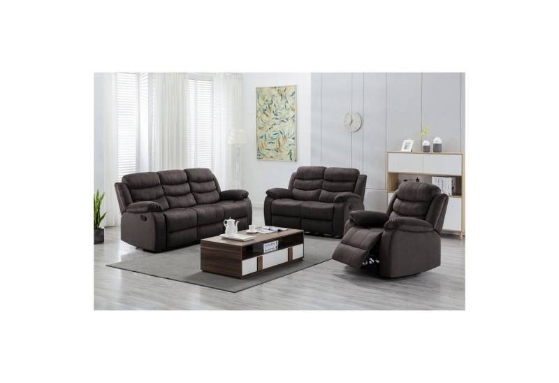 HTI-Living Polstergarnitur Sofagarnitur Kirwall, (Set, 3-tlg., 1x Sofa, 1x Zweisitzer, 1x Sessel), Couch Zweisitzer Sessel mit Fußstütze von HTI-Living