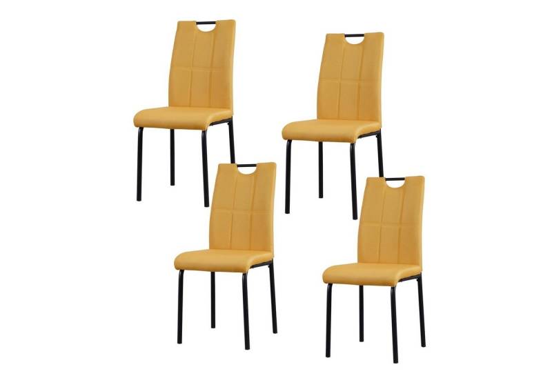 HTI-Living Polsterstuhl Esszimmerstuhl Denton Webstoff Gelb 4er-Set (Set, 4 St), Polsterstuhl von HTI-Living
