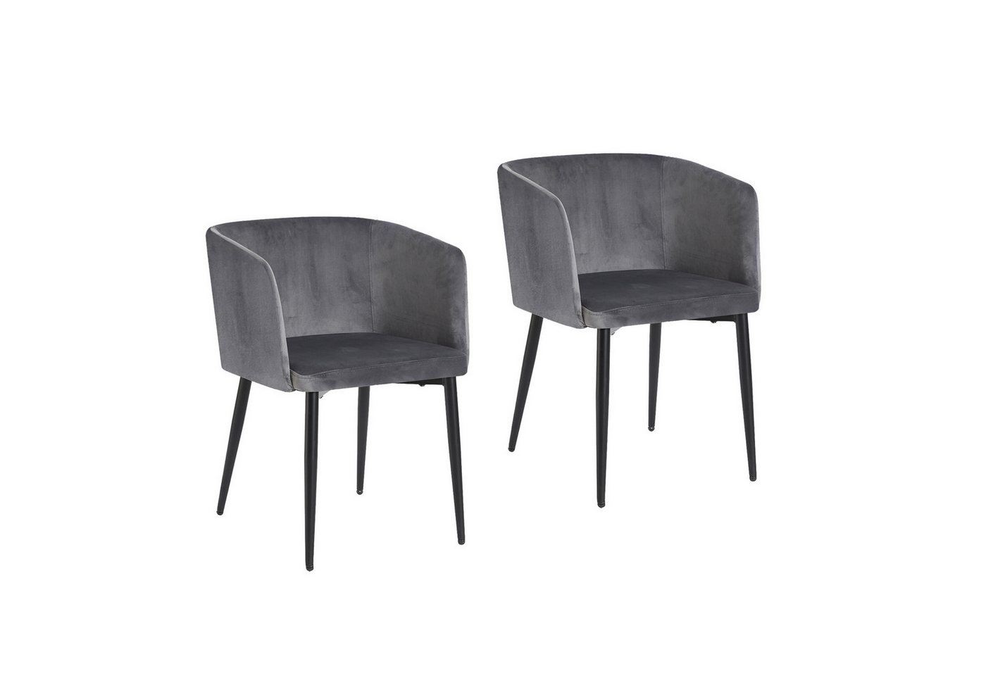 HTI-Living Polsterstuhl Esszimmerstuhl Destin Velvet Grau 2er-Set (Set, 2 St), Polsterstuhl Samt von HTI-Living