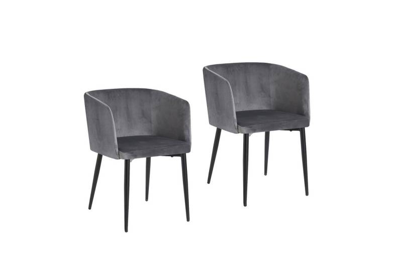 HTI-Living Polsterstuhl Esszimmerstuhl Destin Velvet Grau 2er-Set (Set, 2 St), Polsterstuhl Samt von HTI-Living