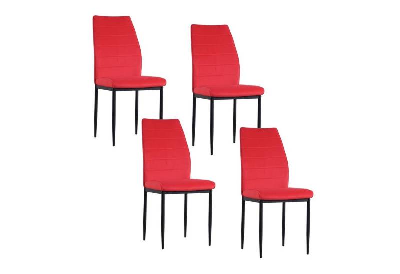HTI-Living Polsterstuhl Esszimmerstuhl Madison Samt Rot 4er-Set (Set, 4 St), Polsterstuhl Velvet von HTI-Living