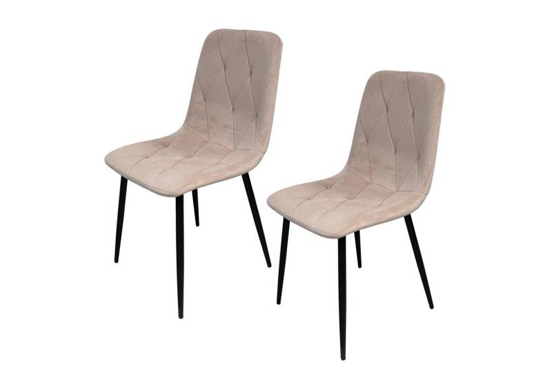 HTI-Living Polsterstuhl Esszimmerstuhl Mesa Eco Samt Rosa (Set, 2 St), 4-Fußstuhl Velvet von HTI-Living
