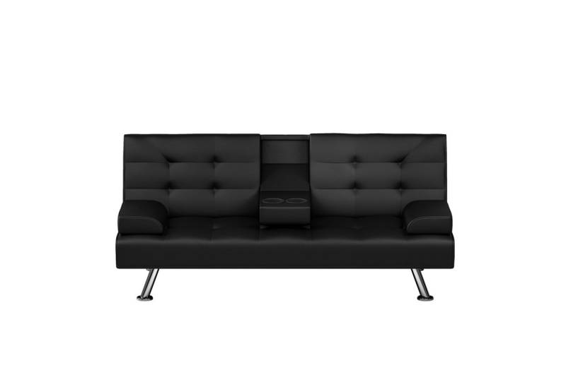 HTI-Living Schlafsofa Klappsofa Schwarz Marwan, Stück 1 Teile, Schlafsofa 2 Sitzer mit Getränkehalter von HTI-Living