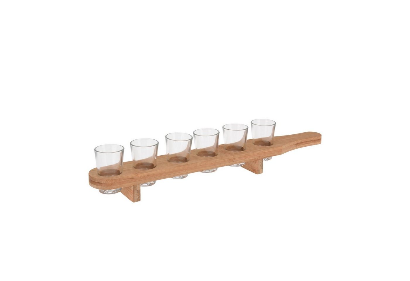 HTI-Living Schnapsglas Schnapsgläser mit Servierbrett 40 ml 7er Set, Glas/Holz, Servierbrett Partygeschirr von HTI-Living