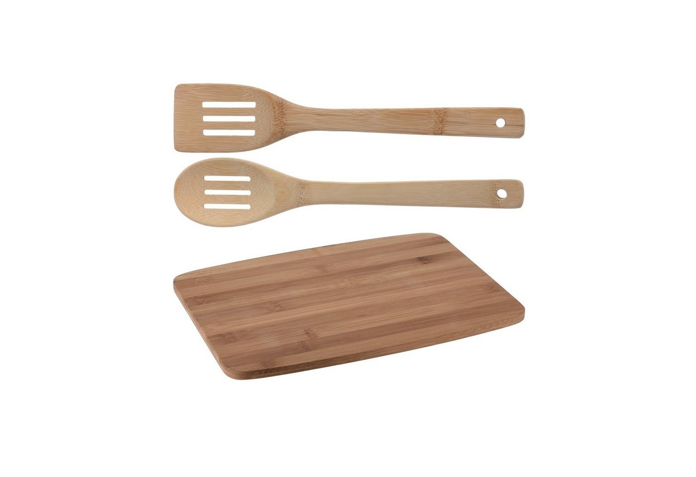 HTI-Living Schneidebrett Schneidebrett mit Kochbesteck, Bamboo, (Set, 3-St., 1 Schneidebrett mit 2x Kochbesteck), Kochbesteck Kochlöffel Küchenset von HTI-Living