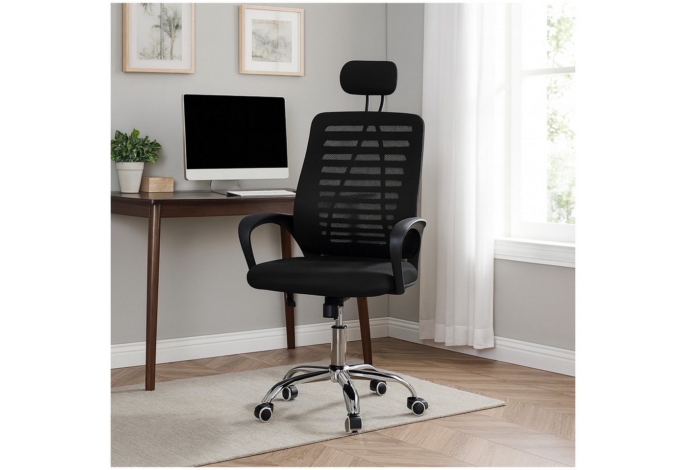 HTI-Living Schreibtischstuhl Ergonomischer Drehstuhl mit Meshbezug (Stück, 1 St), Schreibtischstuh höhenverstellbar von HTI-Living