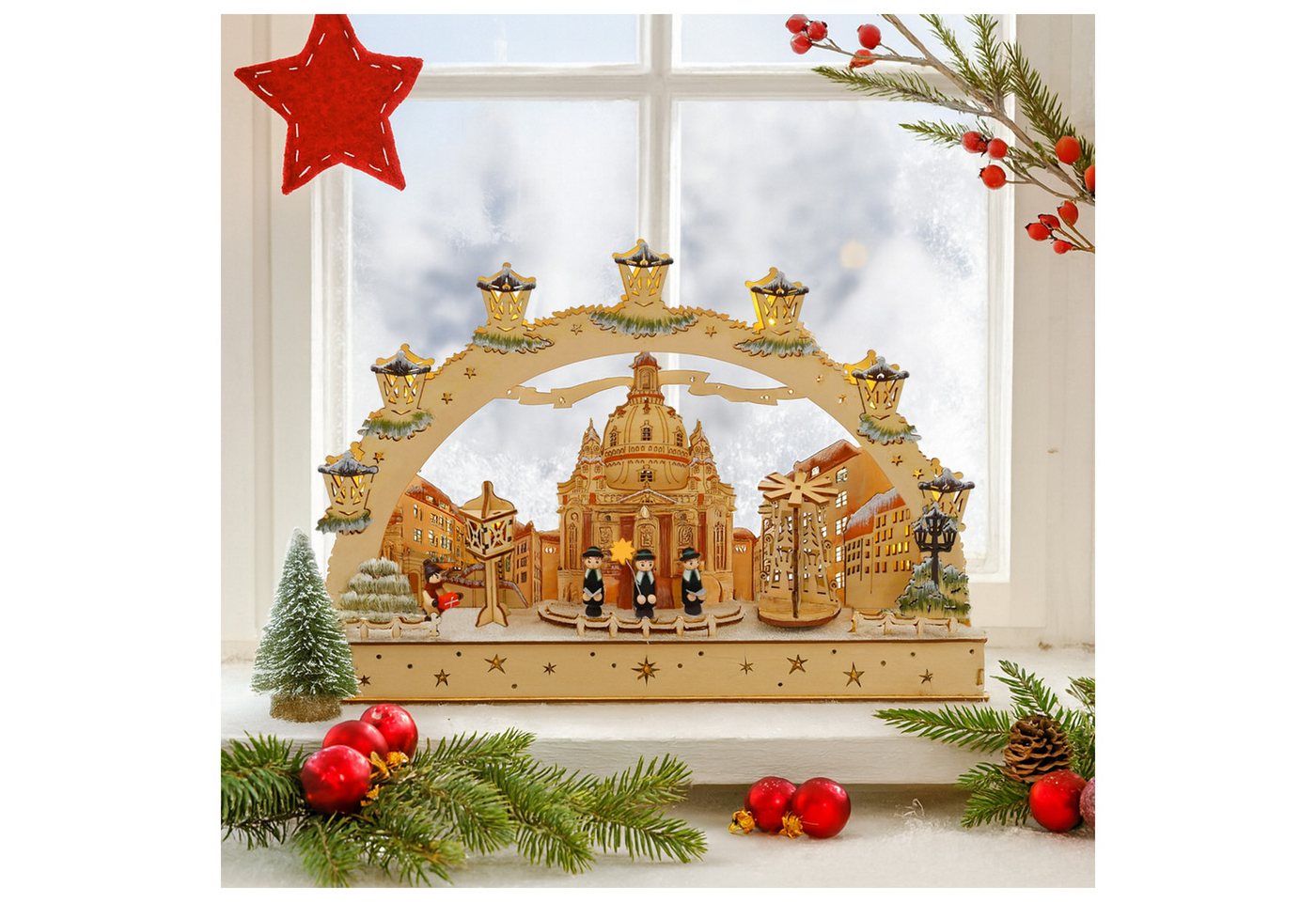 HTI-Living Schwibbogen Leuchtbogen LED Dresden Frauenkirche (1-tlg), Schwibbogen von HTI-Living