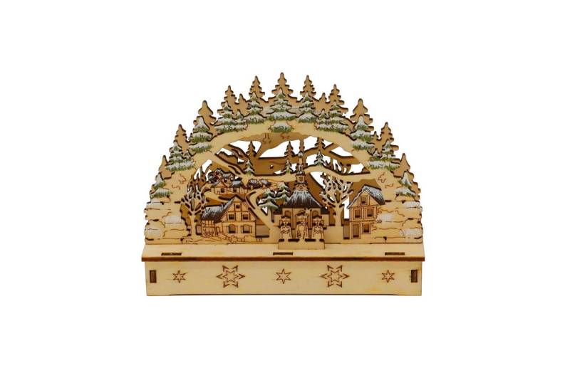 HTI-Living Schwibbogen Lichterbogen LED Dorf im Tannenwald (1-tlg), Leuchtbogen von HTI-Living