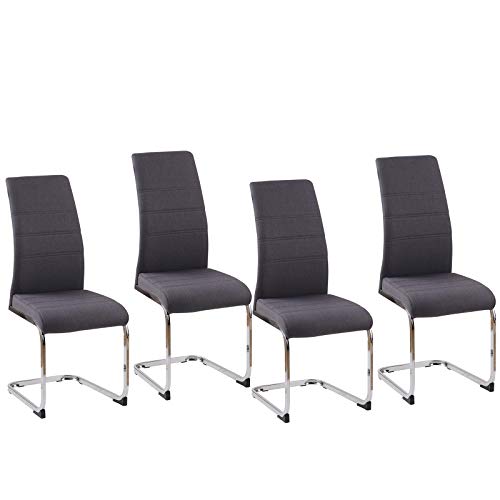 HTI living Schwingstuhl SallyC Grau Freischwinger Esszimmerstuhl 4-teilig von HTI living