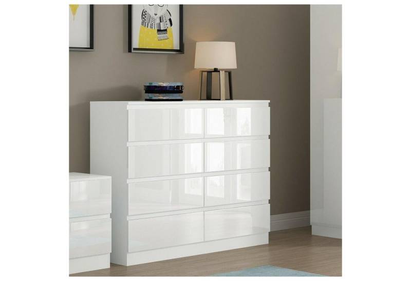HTI-Living Sideboard Sideboard Kenji 8 Schubladen Hochglanz Weiß (Stück, 1 St., 1 Sideboard), Kommode von HTI-Living